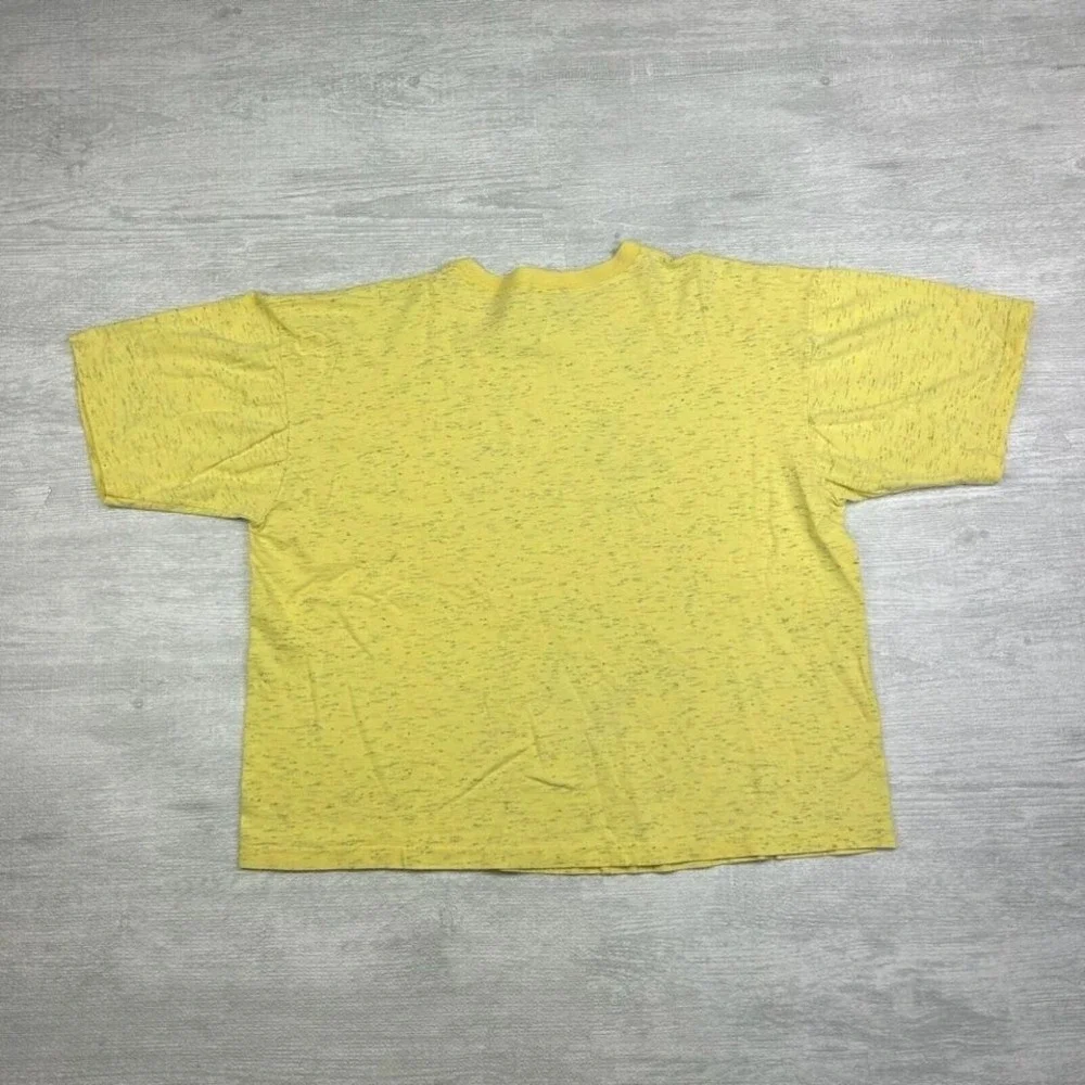 Vintage 80s Guess Shirt Adult XL Heather Yellow Arc Logo Paper Thin - Picture 3 of 4